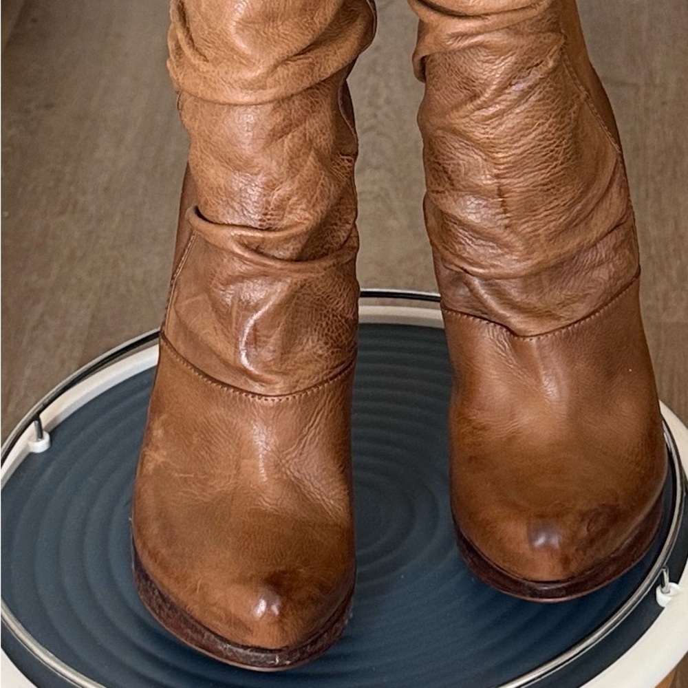 Q by Pasquale Tan Heeled Boots